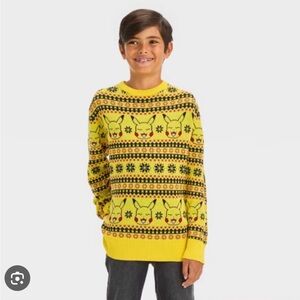 Pokemon Bright Yellow Pikachu Pattern Sweater